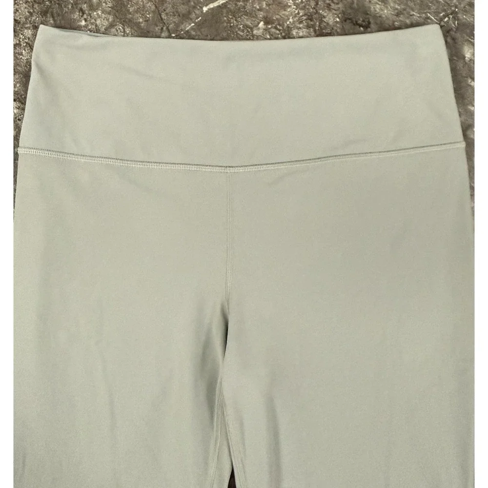 Athleta Elation Split Slim Flare Buttery Soft Yoga Pants Hi Rise Lt Gray Sz L
